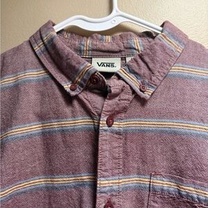 Vans Men’s Striped Button Up Shirt Long Sleeve Size L